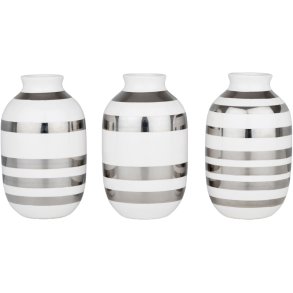 Kähler Omaggio Minivase 3 stk. H8,5 cm, Sølv