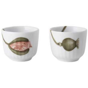 Kähler Hammershi Poppy ggebgere 2 stk. H4,5 cm, Hvid