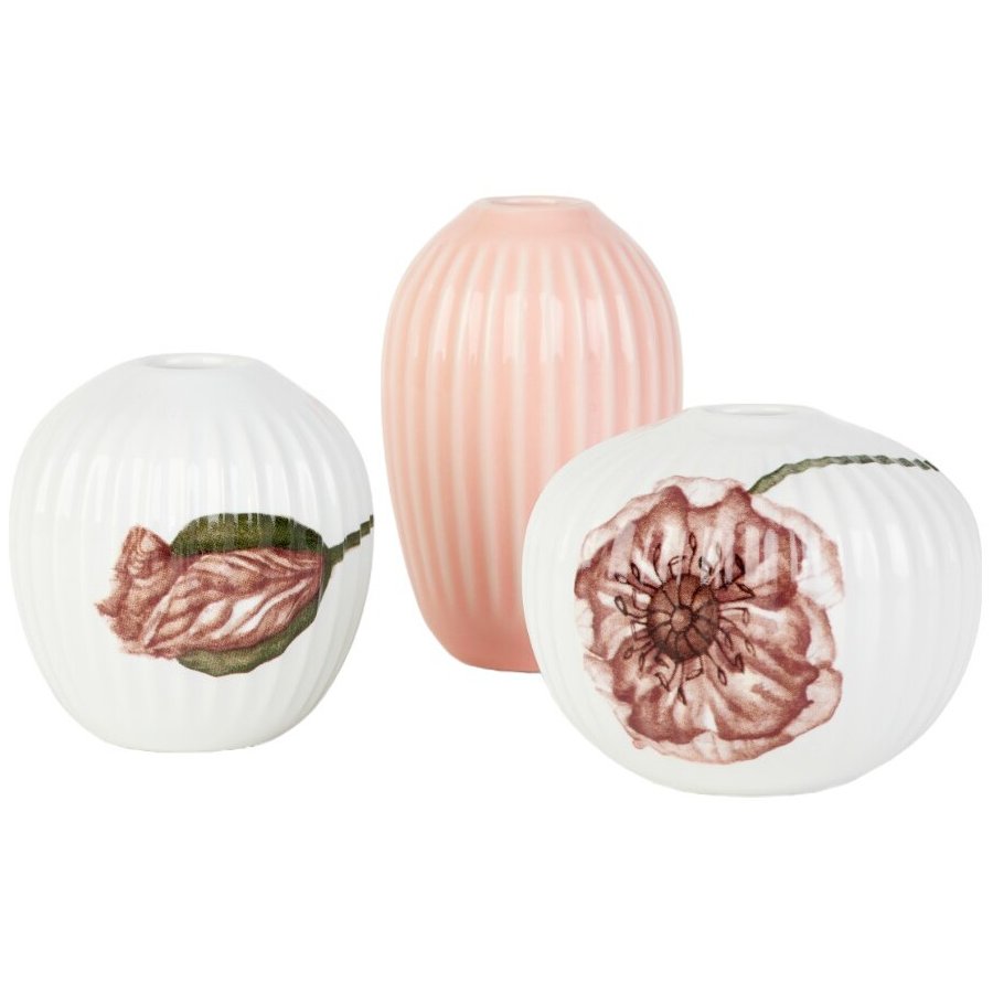 Khler Hammershi Poppy Minivase 3er Set, Wei