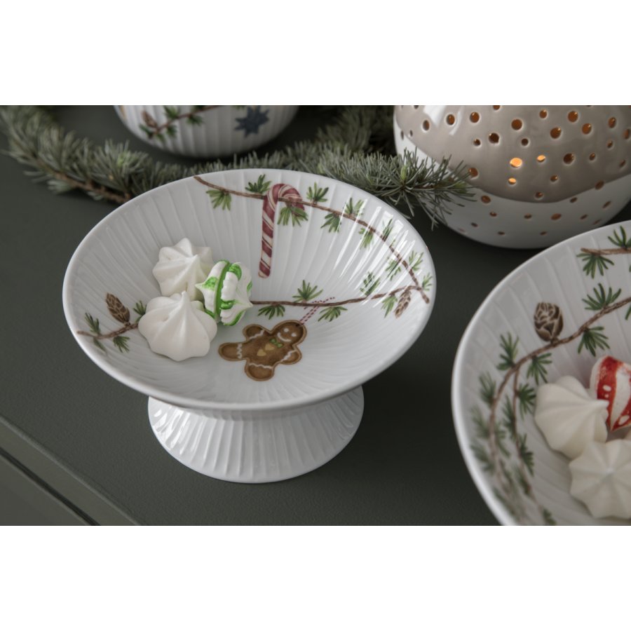 Khler Hammershi Christmas Schale auf Fu  16 cm, Wei