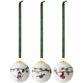 Kähler Hammershøi Christmas Kugle 3 stk. Ø6 cm, Hvid