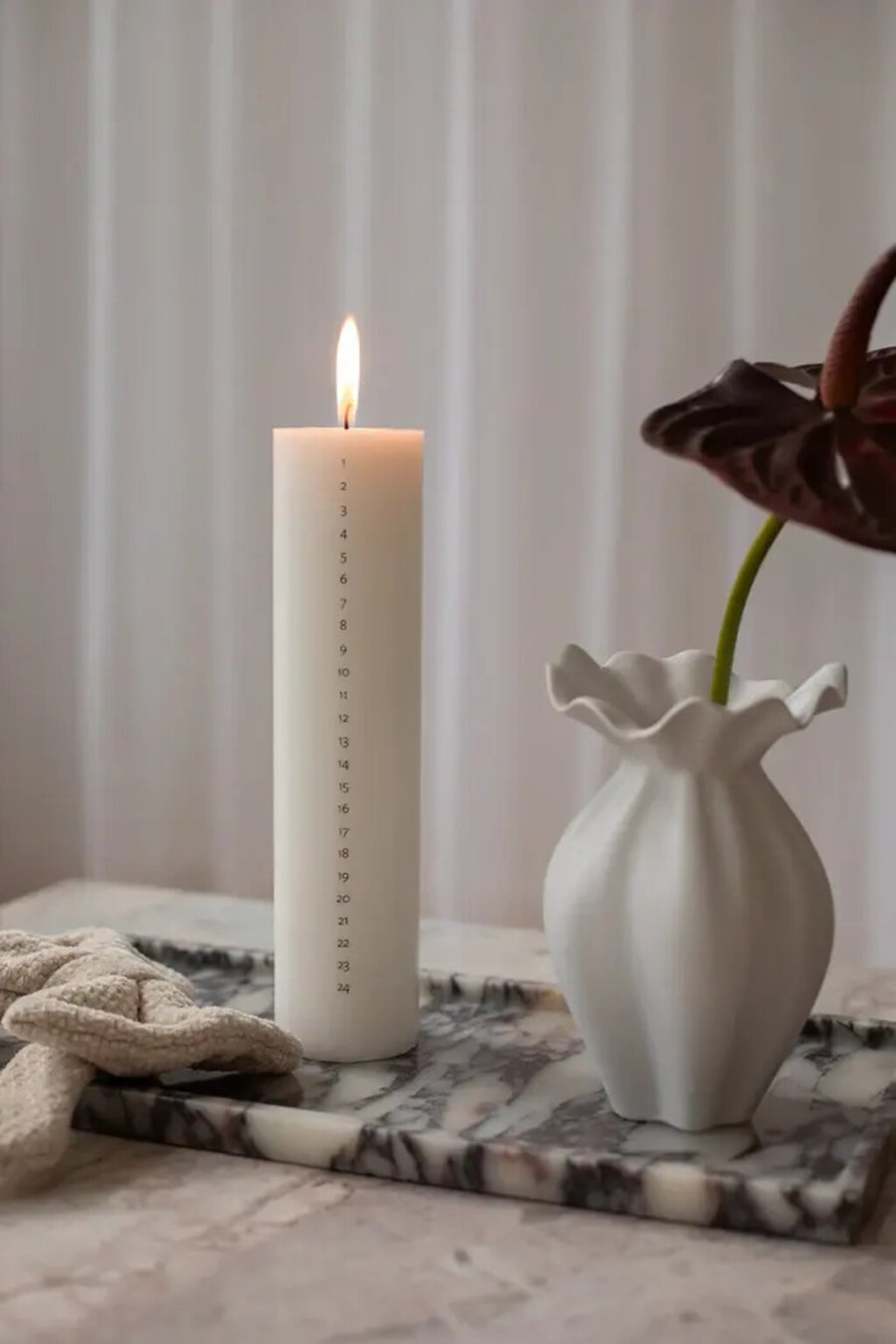 Specktrum Kalenderlys 6 cm/H25 cm, Hvid