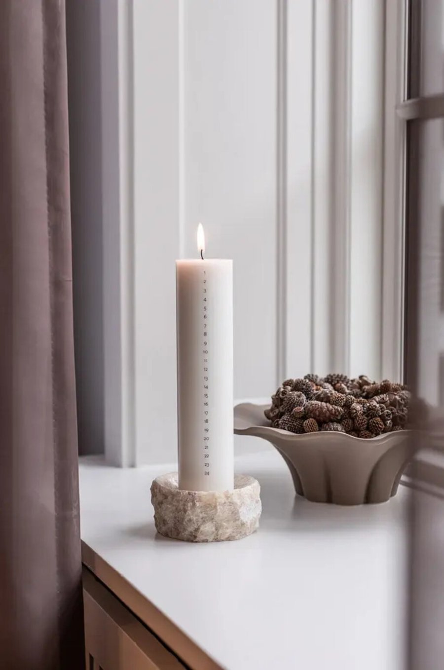 Specktrum Kalenderlys 6 cm/H25 cm, Hvid