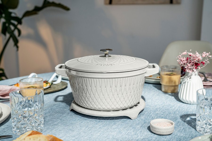 Staub Twister Cocotte 24 cm/4 L, Weiss Trffel