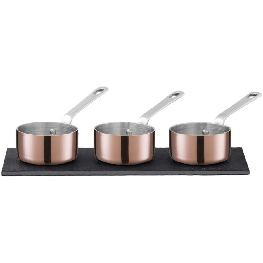 Scanpan Maitre D' Mini Kasserollesæt m. Skiferfad 8 cl, Kobber