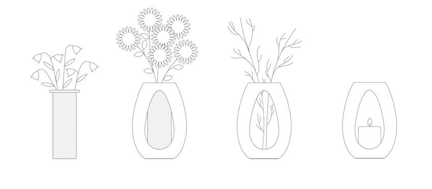 Kähler Kokong Vase H22 cm, Hvid