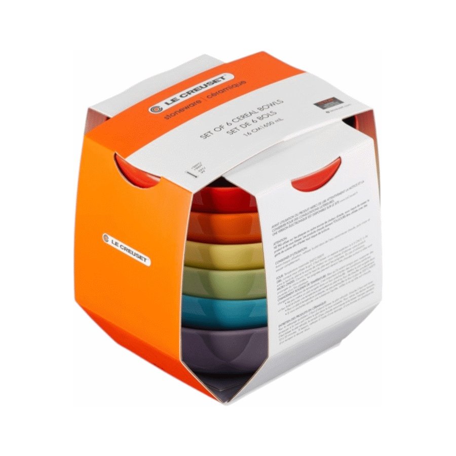 Le Creuset Rainbow Snackskl 6 stk. 12 cm, Multi