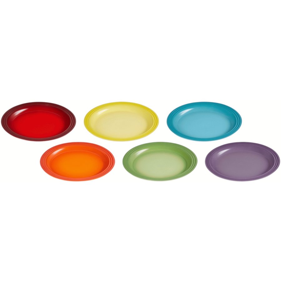 Le Creuset Rainbow Tallerken 6 stk. 27 cm, Multi
