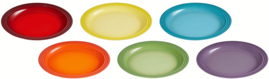 Le Creuset Rainbow Tallerken 6 stk. 27 cm, Multi