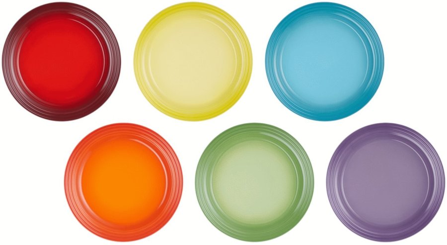 Le Creuset Rainbow Tallerken 6 stk. 27 cm, Multi