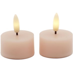 Sirius Sille Fyrfadslys LED 2 stk. �4,5/H2,2 cm, St�vet Fersken