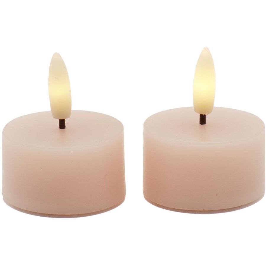 Sirius Sille Fyrfadslys LED 2 stk. �4,5/H2,2 cm, St�vet Fersken