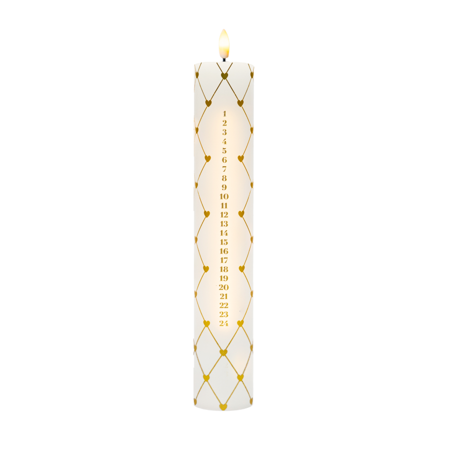 Sirius Sille Kalenderlys Special Edition 2023 H29 cm, Hvid/Guld
