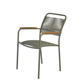 Mandalay Verona Havestol m. Teak Armln H86,5 cm, Olivengrn