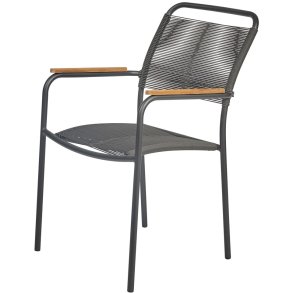 Mandalay Verona Havestol m. Teak Arml�n H86,5 cm, Antracit