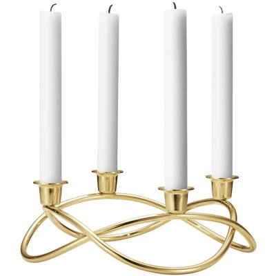 Georg Jensen Season Lysestage 26 cm, Forgyldt