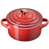Le Creuset Heart Minigryde 10 cm/0,25 L, Cerise/Guld