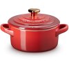 Le Creuset Heart Minigryde 10 cm/0,25 L, Cerise/Guld