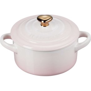 Le Creuset Heart Minigryde 10 cm/0,25 L, Shell Pink/Guld