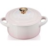 Le Creuset Heart Minigryde 10 cm/0,25 L, Shell Pink/Guld