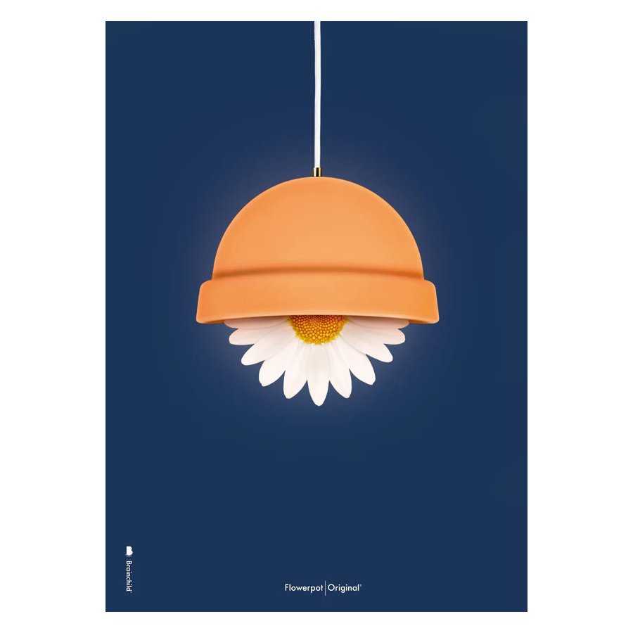 Brainchild Blumentopf-Poster A5, Dunkelblau