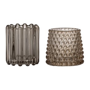 Bloomingville Rosslin Teelichthalter 2er Set, Braun