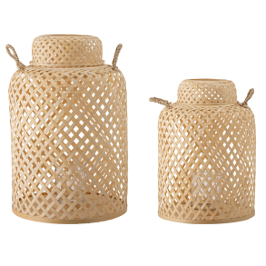 Bloomingville Madlin Laterne 2er Set, Bambus