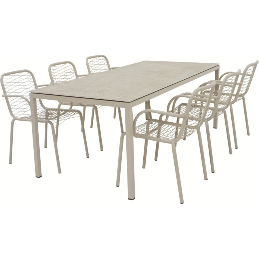 Mandalay Terra Havebord 197 cm, Taupe