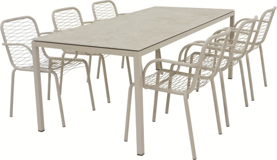Mandalay Terra Havebord 197 cm, Taupe