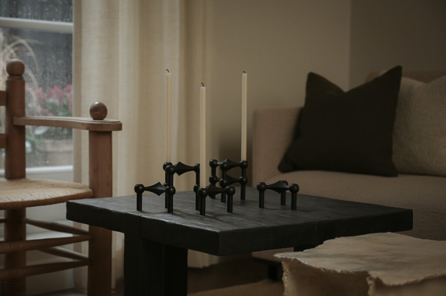 STOFF Nagel Lysestage, Sort