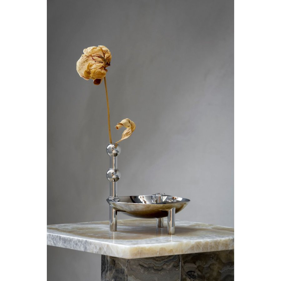 STOFF Nagel Vase H10 cm, Krom