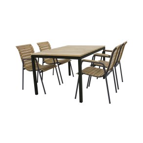 Mandalay Tuinmeubelset met Toscana Tafel 132 cm en 4 Bellevue Stoelen, Antraciet