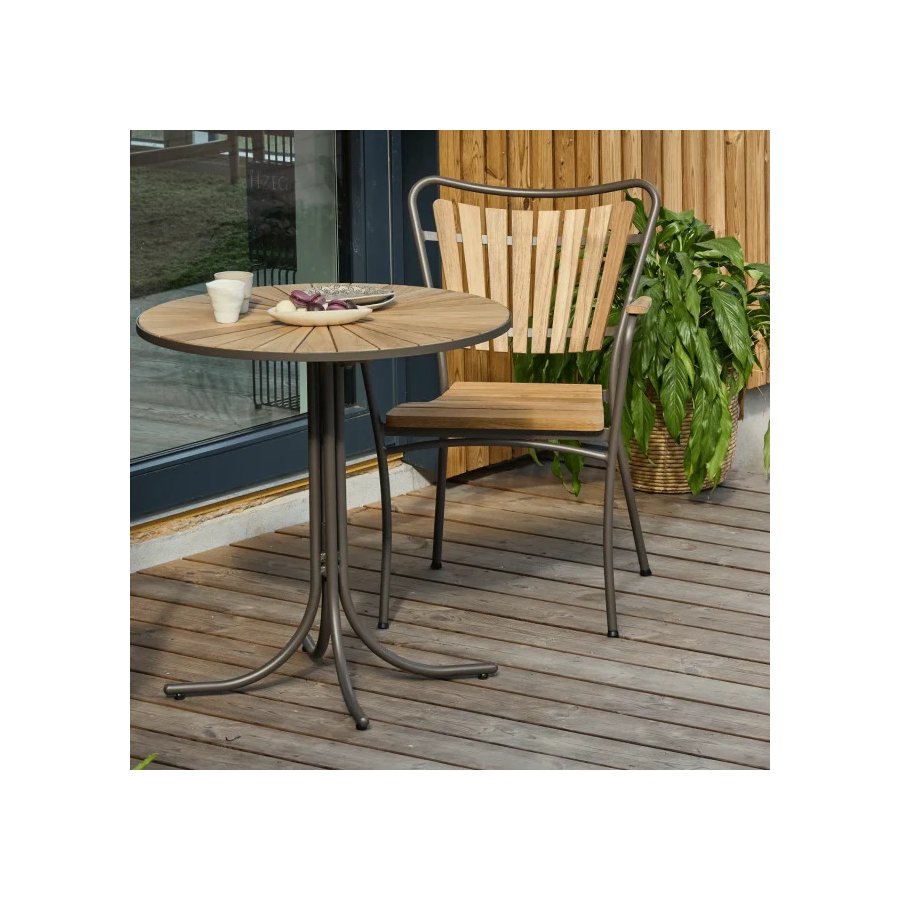 Mandalay Marguerit Loungestol, Taupe m. Teak