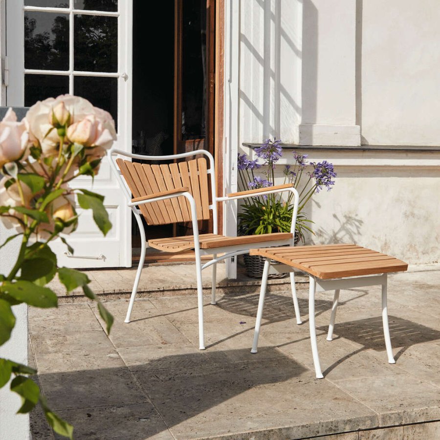 Mandalay Marguerit Loungestol Hvid m. Teak