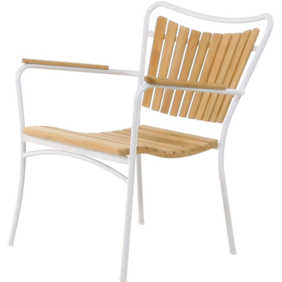 Mandalay Marguerit Loungestol Hvid m. Teak