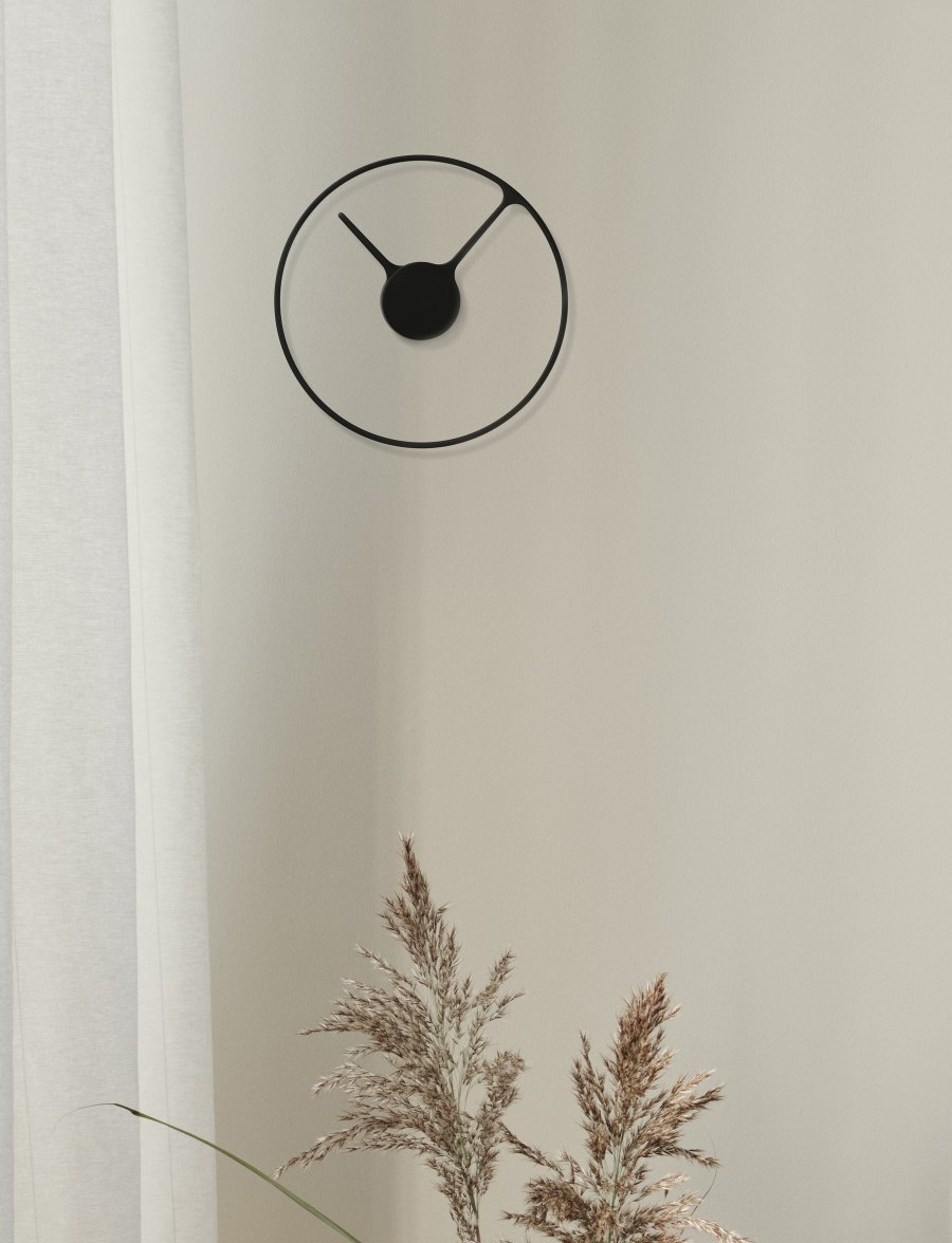 Stelton Time Wanduhr Gro 30 cm, Schwarz