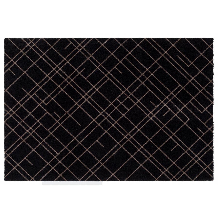 Tica Copenhagen Lines Design Mtte 90x130 cm, Sand/Sort