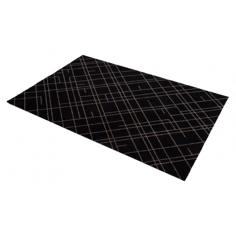 Tica Copenhagen Lines Design Mtte 90x130 cm, Sand/Sort