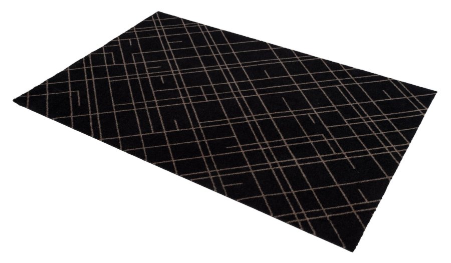 Tica Copenhagen Lines Design Mtte 90x130 cm, Sand/Sort