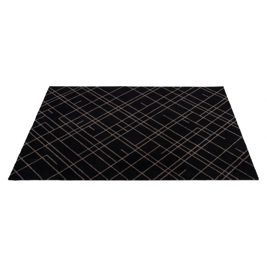 Tica Copenhagen Lines Design Mtte 90x130 cm, Sand/Sort