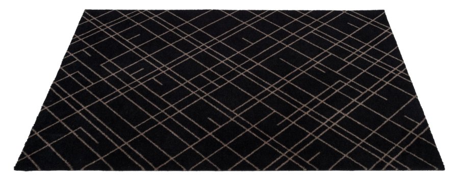 Tica Copenhagen Lines Design Mtte 90x130 cm, Sand/Sort