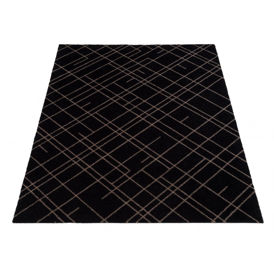 Tica Copenhagen Lines Design Mtte 90x130 cm, Sand/Sort
