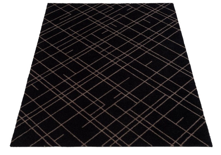 Tica Copenhagen Lines Design Mtte 90x130 cm, Sand/Sort