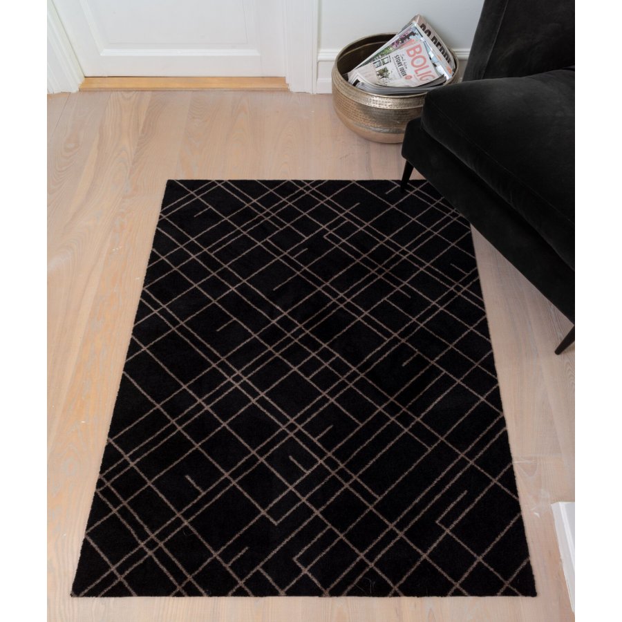 Tica Copenhagen Lines Design Mtte 90x130 cm, Sand/Sort