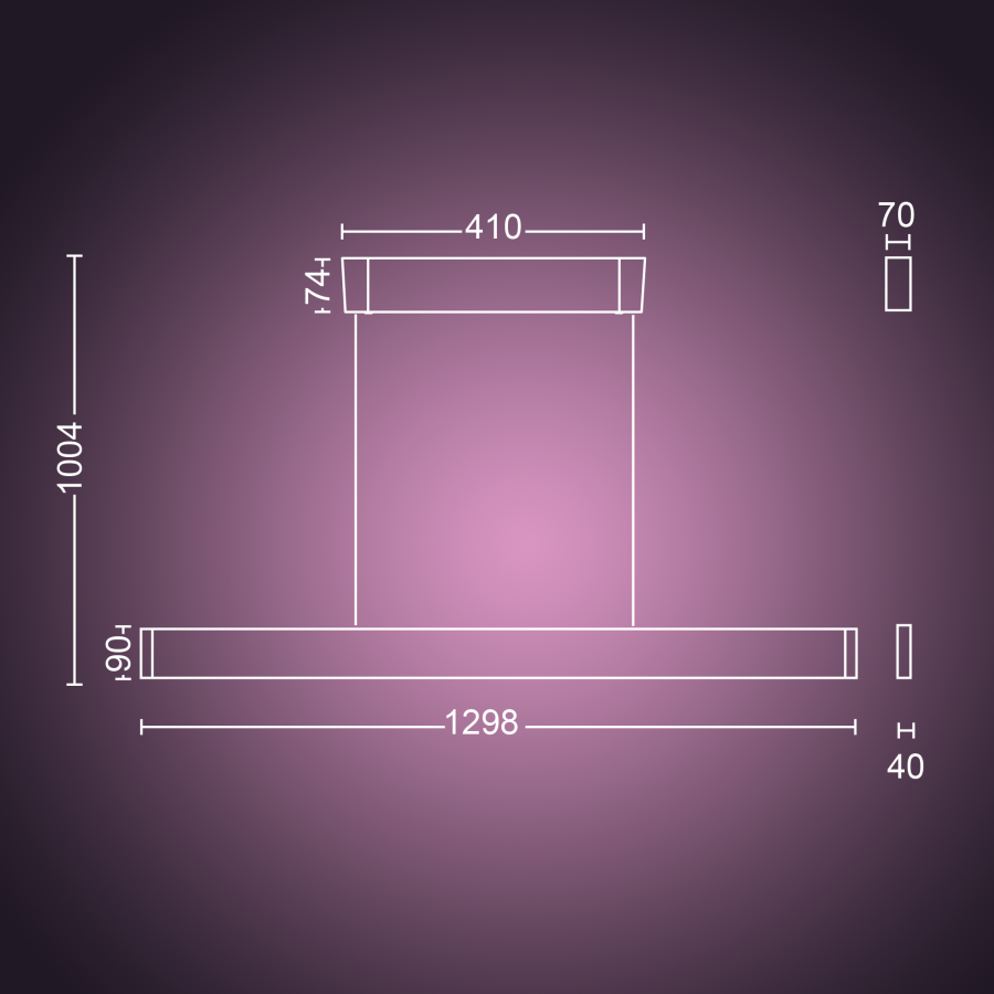 Philips Hue Ensis Pendelleuchte, 129,8 cm, Wei