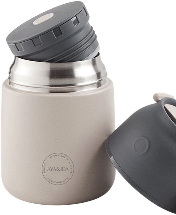 AYA&IDA Food'ie Maaltijdcontainer 500 ml, Cream Beige