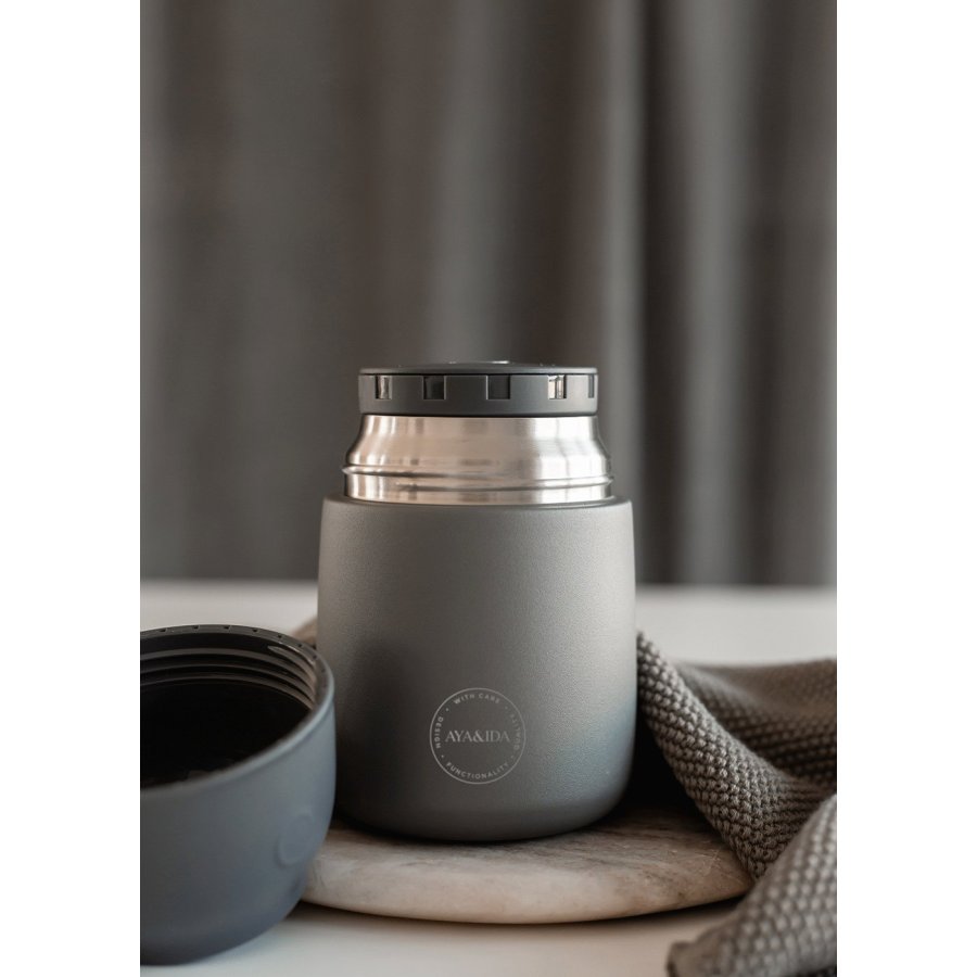 AYA&IDA Food'ie Lebensmittelbehlter 500 ml, Dunkel Grau