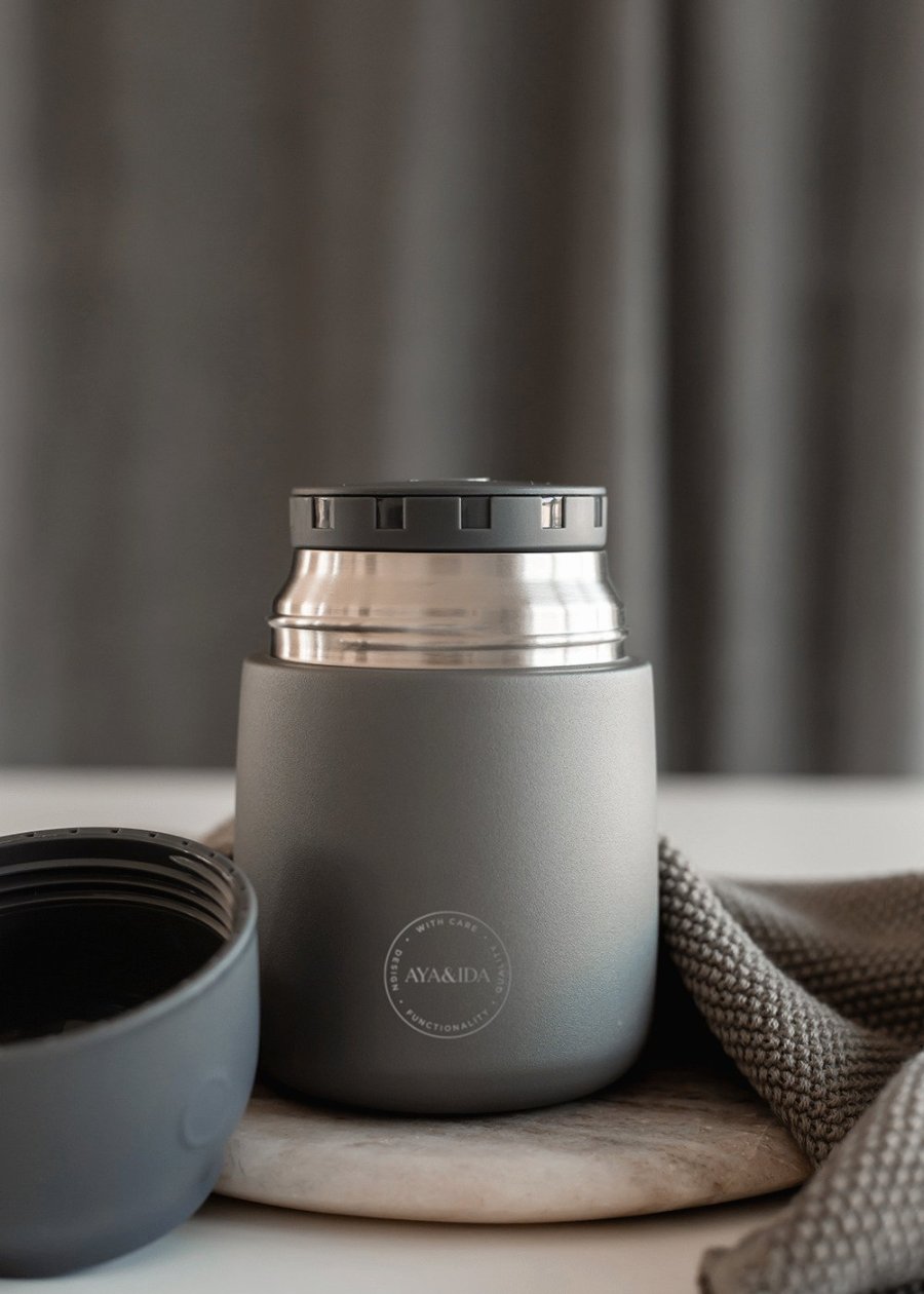 AYA&IDA Food'ie Lebensmittelbehlter 500 ml, Dunkel Grau