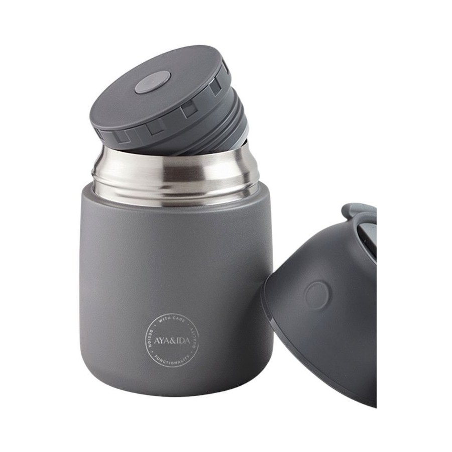 AYA&IDA Food'ie Lebensmittelbehlter 500 ml, Dunkel Grau