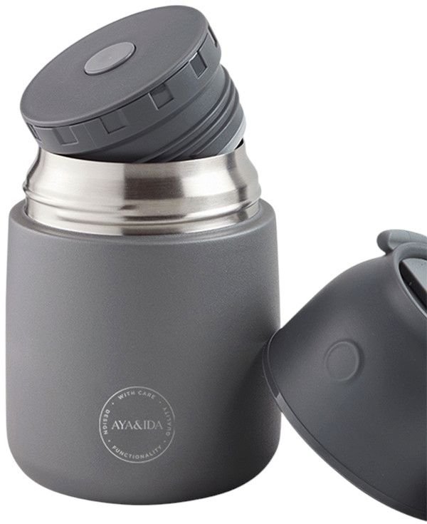 AYA&IDA Food'ie Lebensmittelbehlter 500 ml, Dunkel Grau